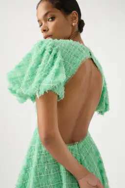 Aje Context Embellished Mini Dress Marine Green Size 8 for rent on The Volte - image 2