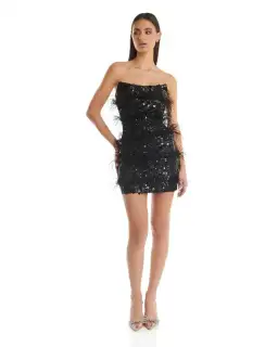 Eliya the Label Tiffany Mini Dress in Black Size AU 8 for rent on The Volte - image 1