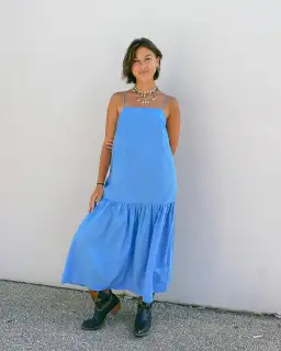 Country Road Gathered Maxi Dress Blue Size AU 8 for rent on The Volte - image 1