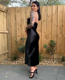 Seed Silk Slip Dress - Black size 8