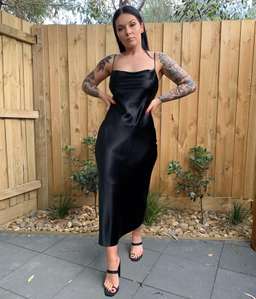 Seed Silk Slip Dress - Black size 8