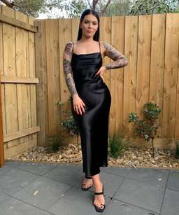 Seed Silk Slip Dress - Black size 8