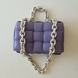 BOTTEGA VENETA CHAIN PADDED CASSETTE BAG PURPLE
