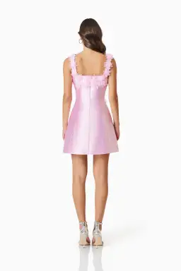 Elliatt Elder Floral Decal Applique Mini Dress In Pink Size S / AU 8 for rent on The Volte - image 3