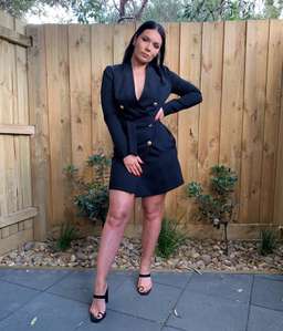 Kookai Edwina Blazer Dress - Black Size 8