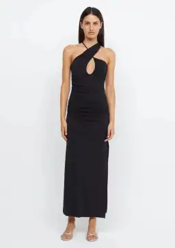 Bec & Bridge Montana Cross Over Midi Dress Black Size 8