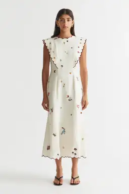 Antipodean Queen of Hearts Panelled Midi Dress Multi Size 10