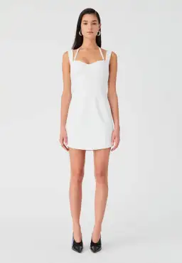 Misha Lowen Crepe Mini Dress Ivory Size 10/M for rent on The Volte - image 1