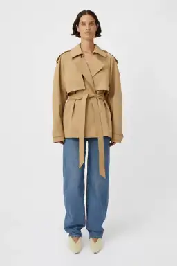 Camilla and Marc Burdock Oversized Trench Jacket in Latte Beige Size XS / AU 6