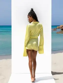 Rat & Boa Paloma Mini Dress Yellow Size 8 for rent on The Volte - image 2