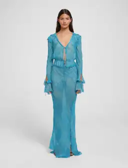 Rat & Boa Havana Top and Skirt Set Blue Print Size S / AU 8