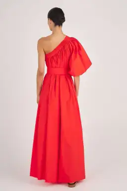 Oroton One Shoulder Dress True Red Size 10  for rent on The Volte - image 3