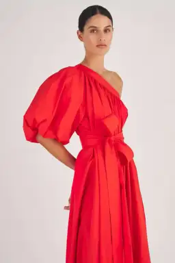 Oroton One Shoulder Dress True Red Size 10  for rent on The Volte - image 2