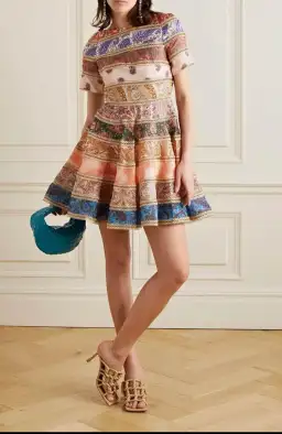 Zimmermann Devi Spliced Mini Dress Print Size 2 / AU 12 for rent on The Volte - image 3