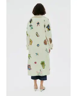 Alemais Checkers Coat Cream Print Size AU 14 for rent on The Volte - image 5
