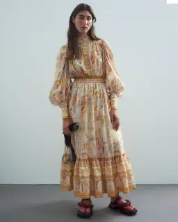 Alemais Solitaire Midi Dress in Watercolour Size AU 12