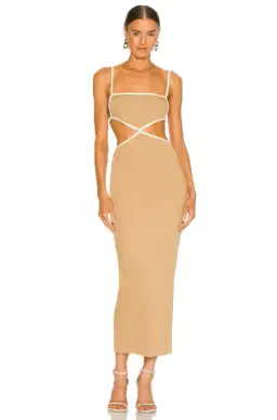 Bec & Bridge Coyote Midi Dress in Camel Size 6 for rent on The Volte - image 1