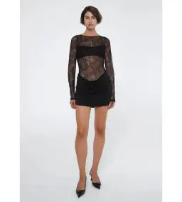 Benni Yana Lace Mini Dress Black Size 6