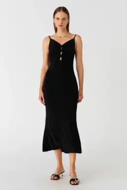 Misha Cambria Slinky Jersey Dress Black Size 10  for rent on The Volte - image 1