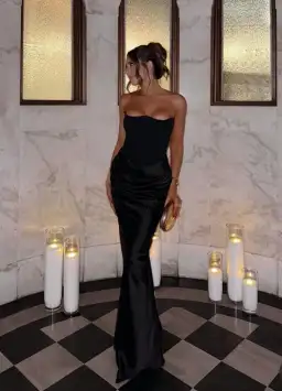 House of CB Persephone Strapless Corset Dress Black Size 8