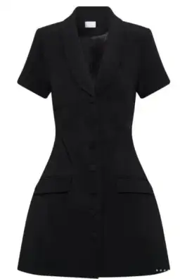 Meshki Paolina Collared Suiting Mini Dress Black Size 4 for rent on The Volte - image 3