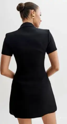 Meshki Paolina Collared Suiting Mini Dress Black Size 4 for rent on The Volte - image 2