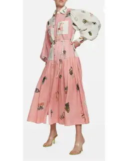 Alemais Cleo Shirtdress Pink Print Size AU 12