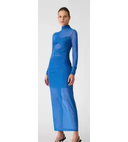 Misha Madigral Mesh Midi Dress Azure Blue Size 10 for rent on The Volte - image 2