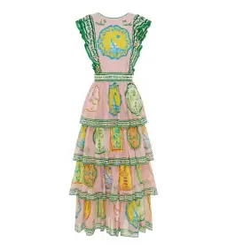 Alemais Porcelain Frill Midi Dress Multi Print Size 16 for rent on The Volte - image 5