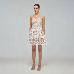 Self Portrait Mini Azalea Dress White Size 14