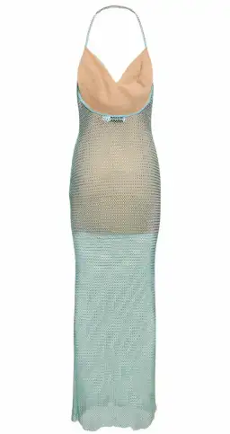 Self Portrait Crystal-Embellished Fishnet Maxi Dress AU8 for rent on The Volte - image 4
