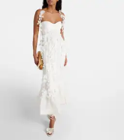 Zimmermann Botanica Petal Gown Dress In White Size 0/AU 8
