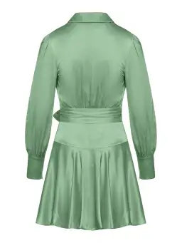 Zimmermann Silk Wrap Mini Dress Matcha Size 0/AU 8 for rent on The Volte - image 3