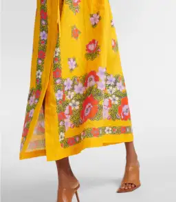 Alemais Belted Floral Linen Shirt Dress Yellow Size 12 for rent on The Volte - image 4