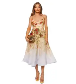 Zimmermann Luminosity Picnic Midi Dress Floral Size 1 / Au 10