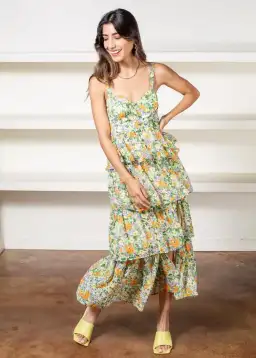 Astr Midsummer Floral Tiered Maxi Dress Size 10 for rent on The Volte - image 1