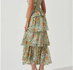 Astr Midsummer Floral Tiered Maxi Dress Size 10 for rent on The Volte - image 3