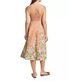 Zimmermann Matchmaker Picnic Dress / Buff Coral Midi Size 0 / AU 8 for rent on The Volte - image 2