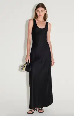 Hansen and Gretel Patricia Bias Cut Dress Black Size 12