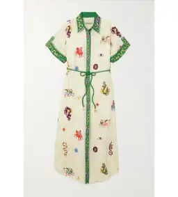 Alemais Seeker Embroidered Midi Shirt Dress Multi Print Size AU 10 for rent on The Volte - image 7
