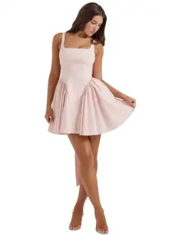 House of CB Florianne Bow Mini Dress Pink Size 6 for rent on The Volte - image 1