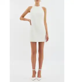 Rebecca Vallance Therese Bow Mini Dress White Size 6 for rent on The Volte - image 1