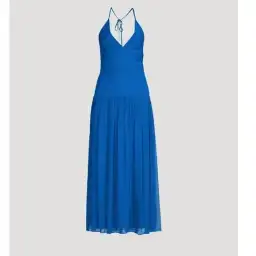 Shona Joy Leilani Halter Tie Midi Dress in Pacific Dress Blue Size 12 for rent on The Volte - image 3