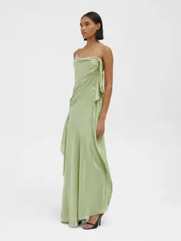 Christopher Esber Cusco Silk Drape Cami Dress in Pistachio Size 10 for rent on The Volte - image 1
