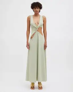 Christopher Esber Stone Cavern Tank Dress in Pistachio Size 10