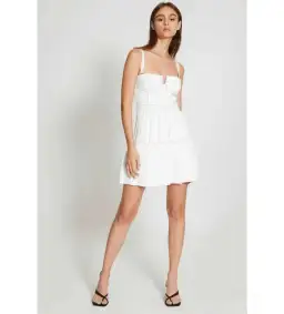 Dion Lee Column Pleated Mini Dress in White Size AU 8