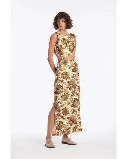 Sir The Label Rei Knot Print Dress in Citrus Lilium Size AU 10