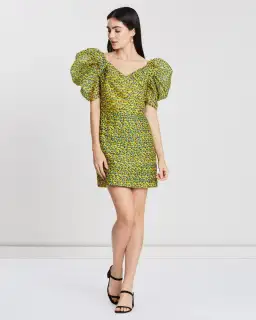 C/MEO Collective Come Along Mini Dress Yellow Print Size AU 10 for rent on The Volte - image 1
