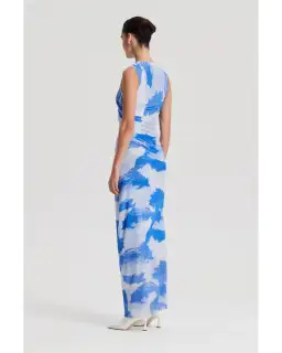 Scanlan Theodore Italian Cloud Print Dress Blue Size AU 12 for rent on The Volte - image 2