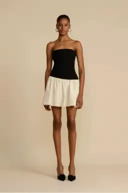 Arcina Ori Celine Mini Dress Black/White Size AU 6 for rent on The Volte - image 1